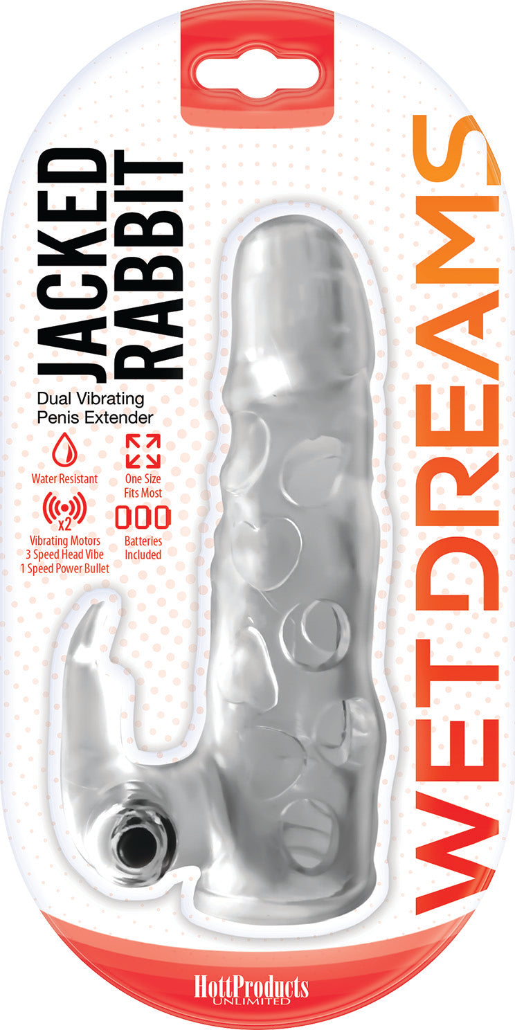 Jack Rabbit Dual Vibrating Extender - Clear HTP3307