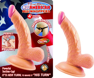 All American Mini Whoppers 4-Inch Curved Dong With Balls - Flesh NW2390-1