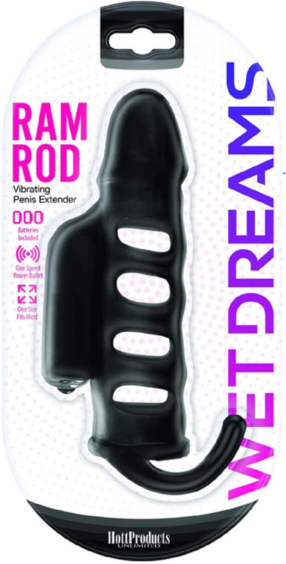 Ram Rod Vibrating Penis Extender - Black HTP3308