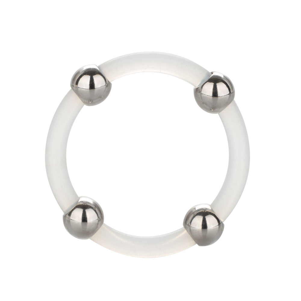 Steel Beaded Silicone Ring - Large SE1437102