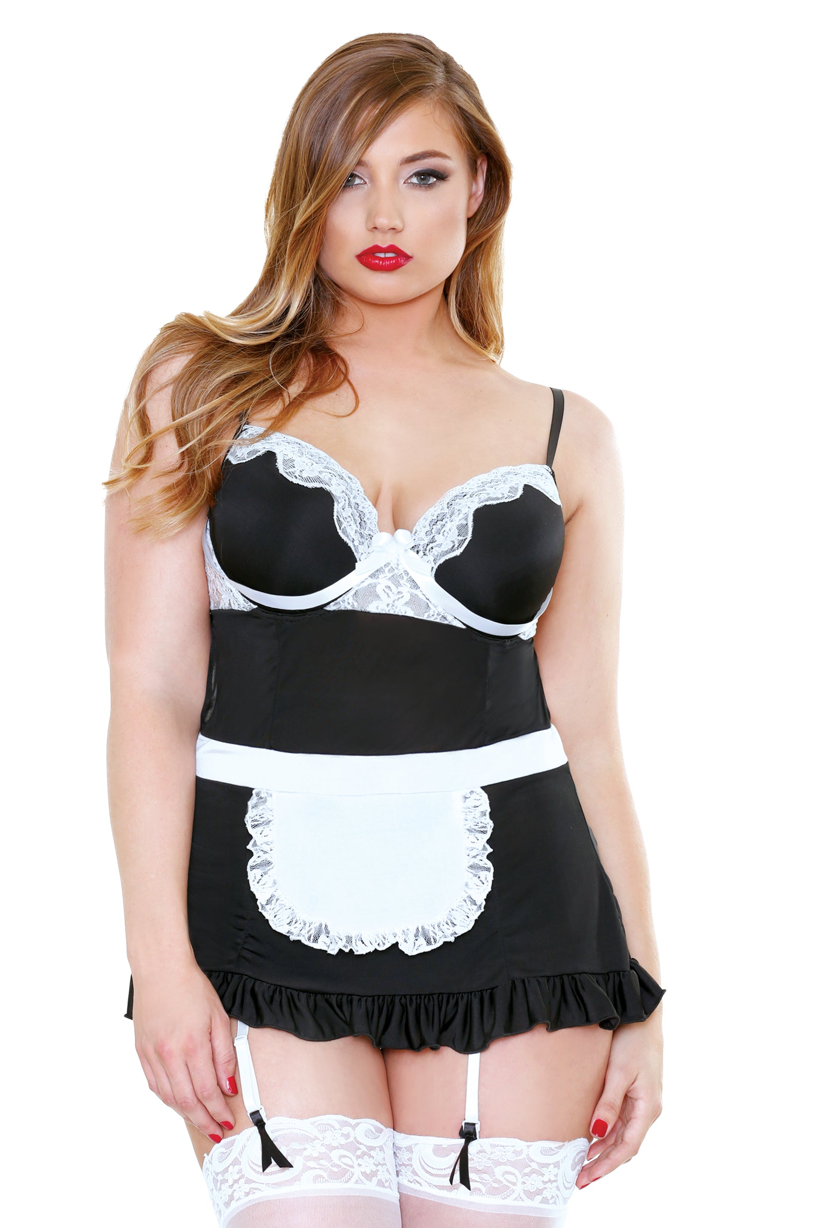 Night Service Maid Costume - 3x-4x - Black and  White FL-P161BLK-3X4X